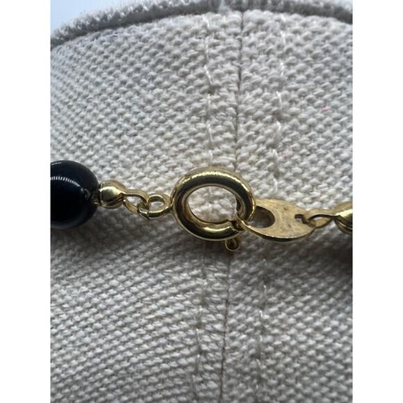 Vintage Black Wooden Lacquer Hand Painted Asian Dragon Abstract Japan Necklace - Picture 7 of 8